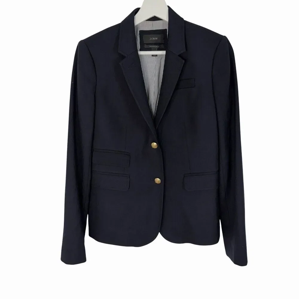 J. crew Schoolboy Blazer 4T Navy Blue Preppy Fall Jacket Academia Gold Buttons
